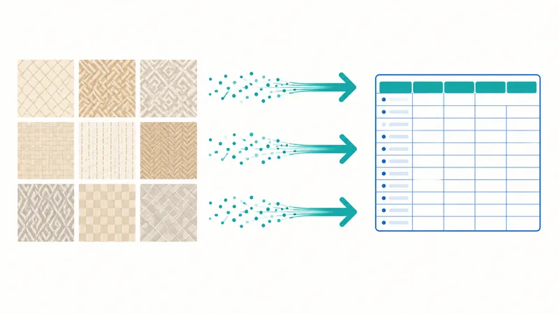 Abstract B2B textile distribution system — catalogue sync and supplier data automation